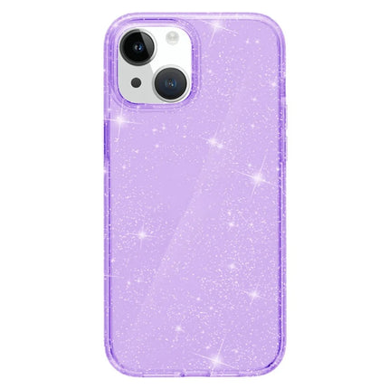 For iPhone 13 mini Clear Sparkly Powder Glitter Shiny Soft TPU + Hard PC Back Cover