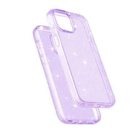For iPhone 13 mini Clear Sparkly Powder Glitter Shiny Soft TPU + Hard PC Back Cover