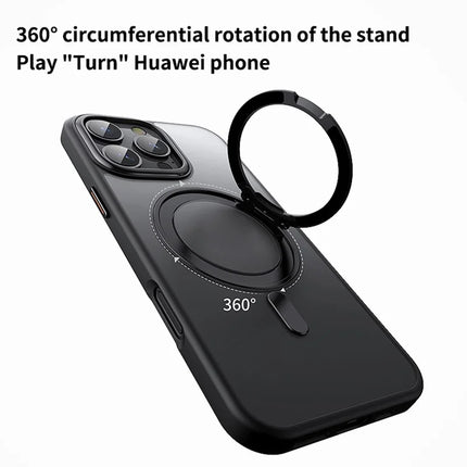 For iPhone 16 Pro Max Case Compatible with MagSafe TPU+Acrylic+Metal Kickstand Matte Phone Cover