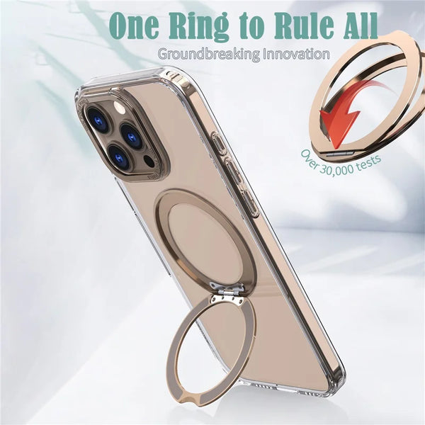 ShopCaseCart Stylish Kickstand iPhone 16 Pro Max Protective cover Compatible with MagSafe TPU+Acrylic Kickstand Phone Guard