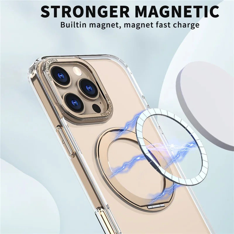 ShopCaseCart Stylish Kickstand iPhone 16 Pro Max Protective cover Compatible with MagSafe TPU+Acrylic Kickstand Phone Guard