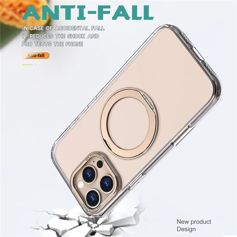 ShopCaseCart Stylish Kickstand iPhone 16 Pro Max Protective cover Compatible with MagSafe TPU+Acrylic Kickstand Phone Guard