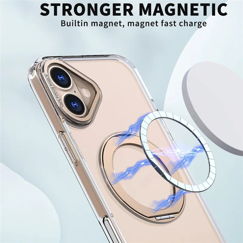 ShopCaseCart Stylish Kickstand iPhone 16 Protective cover Compatible with MagSafe TPU+Acrylic Kickstand Phone Guard