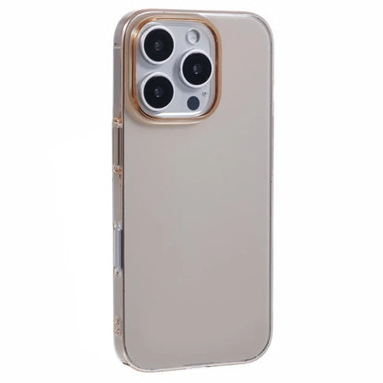 X-LEVEL For iPhone 16 Pro Case Ultra Slim Hard Back PC Clear Phone Cover - Titanium Gold