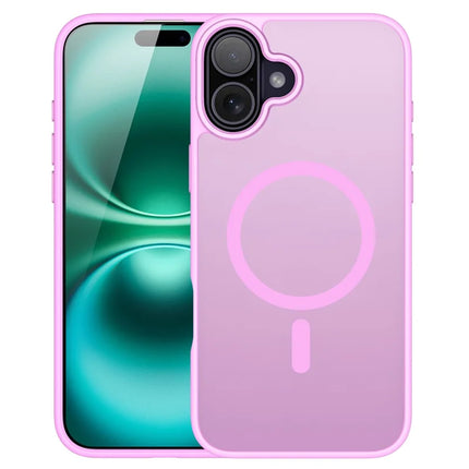 DUX DUCIS Yind Series For iPhone 16 Plus Case Compatible with MagSafe PC+TPU Matte Phone Cover - Rose Pink