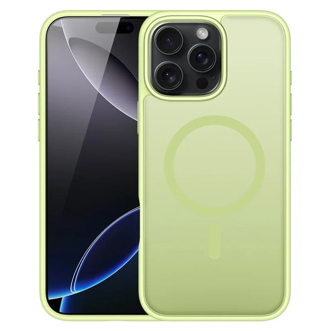 DUX DUCIS Yind Series For iPhone 16 Pro Max Magnetic Case TPU Frame Matte PC Back Phone Cover - Green