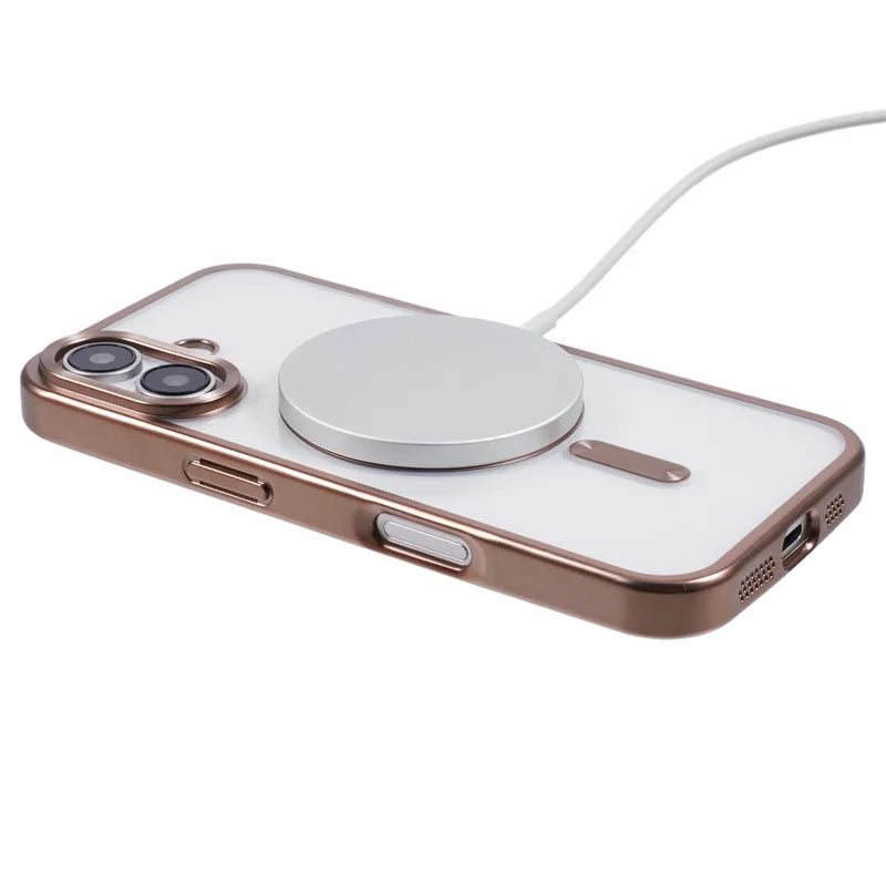 ShopCaseCart Stylish Durable iPhone 16 Protective cover Matte Electroplating Phone Guard Compatible with MagSafe