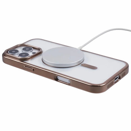 For iPhone 16 Pro Max Case Matte Electroplating Phone Cover Compatible with MagSafe