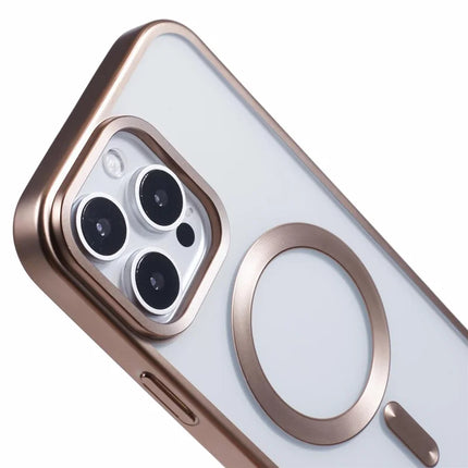 For iPhone 16 Pro Max Case Matte Electroplating Phone Cover Compatible with MagSafe