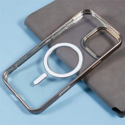 For iPhone 16 Pro Max Case Matte Electroplating Phone Cover Compatible with MagSafe