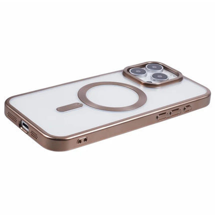 For iPhone 16 Pro Case Matte Electroplating Phone Cover Compatible with MagSafe