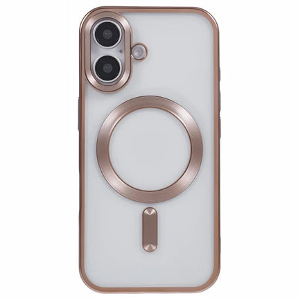 For iPhone 16 Plus Case Matte Electroplating Phone Cover Compatible with MagSafe