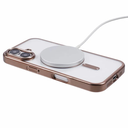 For iPhone 16 Plus Case Matte Electroplating Phone Cover Compatible with MagSafe