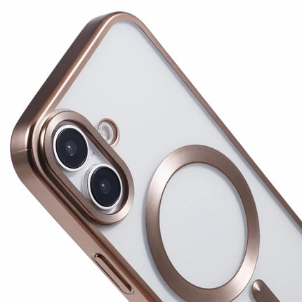 For iPhone 16 Plus Case Matte Electroplating Phone Cover Compatible with MagSafe