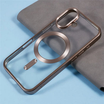 For iPhone 16 Plus Case Matte Electroplating Phone Cover Compatible with MagSafe