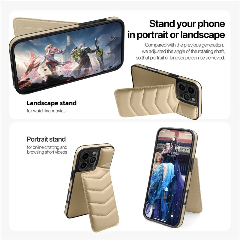 ShopCaseCart Premium Elegant iPhone 16 Pro Max Protective cover Compatible with MagSafe RFID Blocking Card Slot Leather Back Guard