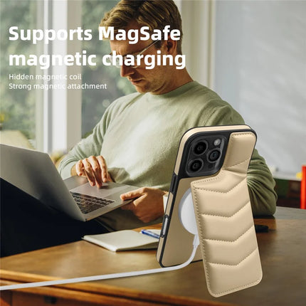 For iPhone 16 Pro Max Case Compatible with MagSafe RFID Blocking Card Slot Leather Back Cover