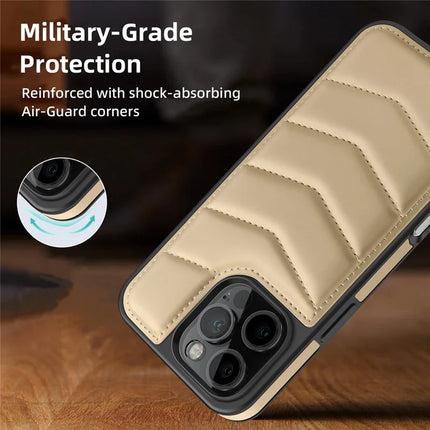 For iPhone 16 Pro Max Case Compatible with MagSafe RFID Blocking Card Slot Leather Back Cover