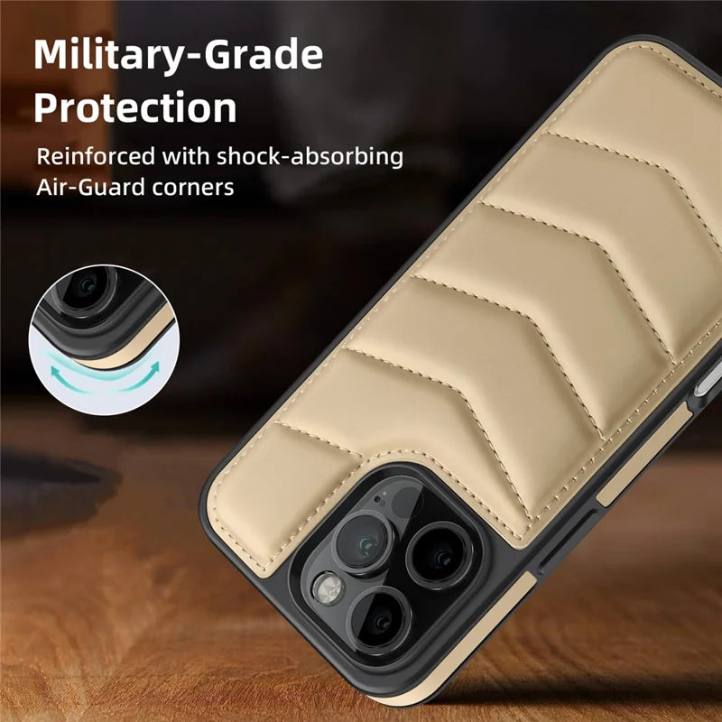 ShopCaseCart Premium Elegant iPhone 16 Pro Max Protective cover Compatible with MagSafe RFID Blocking Card Slot Leather Back Guard