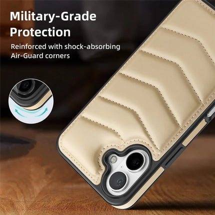 For iPhone 16 Case Compatible with MagSafe RFID Blocking Card Slot Leather Back Cover