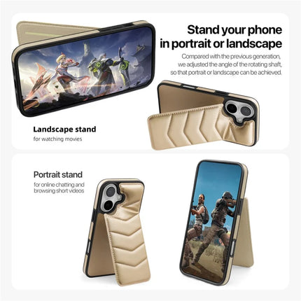 For iPhone 16 Case Compatible with MagSafe RFID Blocking Card Slot Leather Back Cover