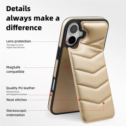 For iPhone 16 Plus Case Compatible with MagSafe RFID Blocking Card Slot Leather Back Cover