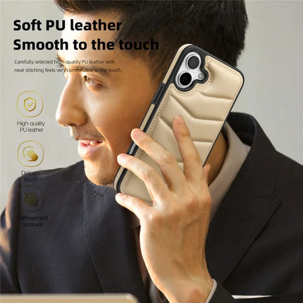 For iPhone 16 Plus Case Compatible with MagSafe RFID Blocking Card Slot Leather Back Cover
