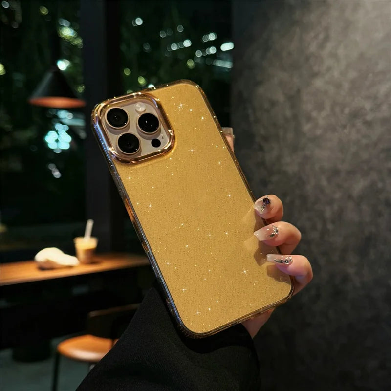 ShopCaseCart Slim Lightweight iPhone 16 Pro Protective cover IMD Sparkle Sequin PC+TPU Impact-resistant Phone Guard