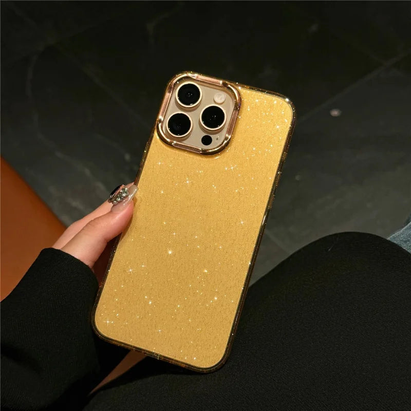 ShopCaseCart Slim Lightweight iPhone 16 Pro Protective cover IMD Sparkle Sequin PC+TPU Impact-resistant Phone Guard