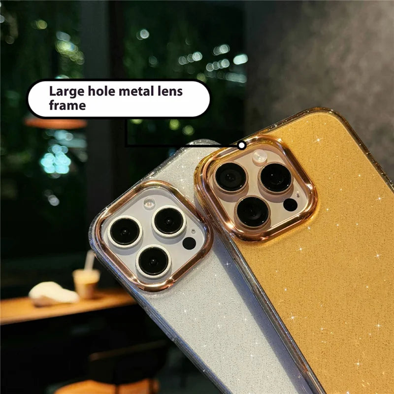 ShopCaseCart Slim Lightweight iPhone 16 Pro Protective cover IMD Sparkle Sequin PC+TPU Impact-resistant Phone Guard