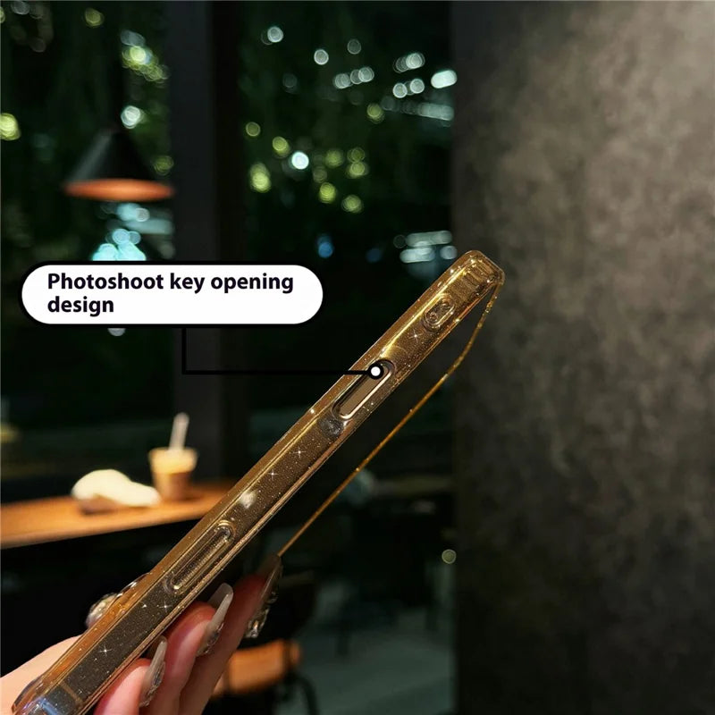 ShopCaseCart Slim Lightweight iPhone 16 Pro Protective cover IMD Sparkle Sequin PC+TPU Impact-resistant Phone Guard