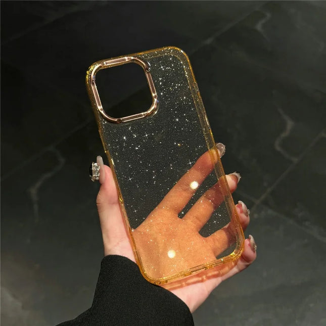 For iPhone 16 Pro Max Case IMD Sparkle Sequin PC+TPU Shockproof Phone Cover
