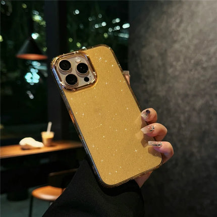 For iPhone 16 Pro Max Case IMD Sparkle Sequin PC+TPU Shockproof Phone Cover