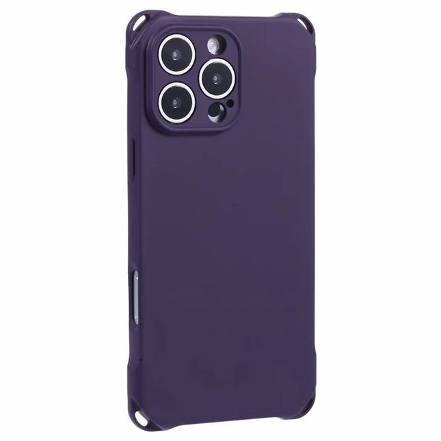 For iPhone 16 Pro Max Case Four Corners Fall Protection TPU Back Cover - Dark Purple