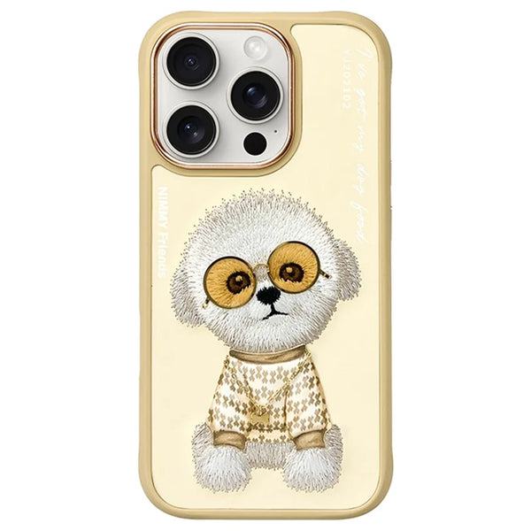 ShopCaseCart Stylish Protective iPhone 16 Pro Protective cover Embroidery PU Leather+PC+TPU Phone Guard