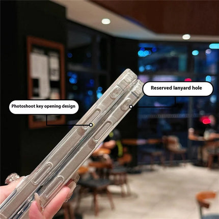 For iPhone 16 Pro Case Compatible with MagSafe Laser Flower PC+TPU Clear Phone Cover