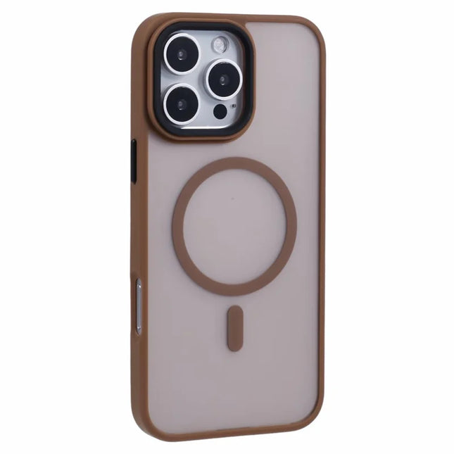 For iPhone 16 Pro Max Case Compatible with MagSafe Skin-Touch Matte Anti-Drop TPU+PC Phone Cover - Desert Gold