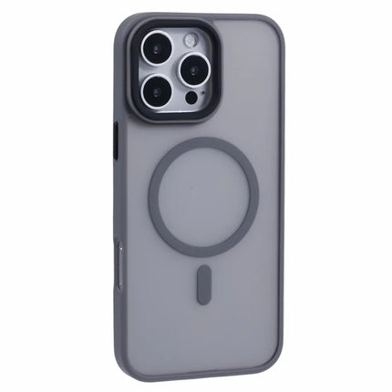 For iPhone 16 Pro Max Case Compatible with MagSafe Skin-Touch Matte Anti-Drop TPU+PC Phone Cover - Grey