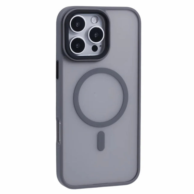 For iPhone 16 Pro Max Case Compatible with MagSafe Skin-Touch Matte Anti-Drop TPU+PC Phone Cover - Grey