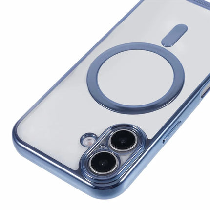 For iPhone 16 Plus Case Compatible with MagSafe Electroplating TPU Cellphone Protector with Long Lanyard