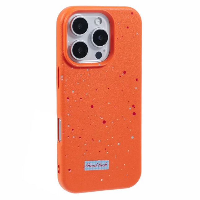 For iPhone 16 Pro Max Case TPU Splatter Paint Phone Cover - Orange