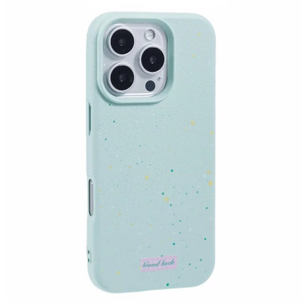 For iPhone 16 Pro Max Case TPU Splatter Paint Phone Cover - Cyan