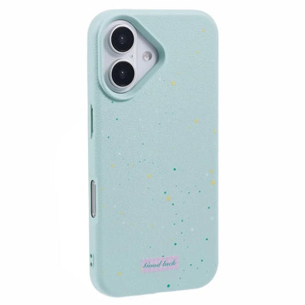 For iPhone 16 Plus Case TPU Splatter Paint Phone Cover - Cyan