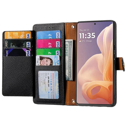 For Motorola Moto G85 5G / S50 Neo 5G Case RFID Blocking Zipper Pocket Leather Wallet Phone Cover