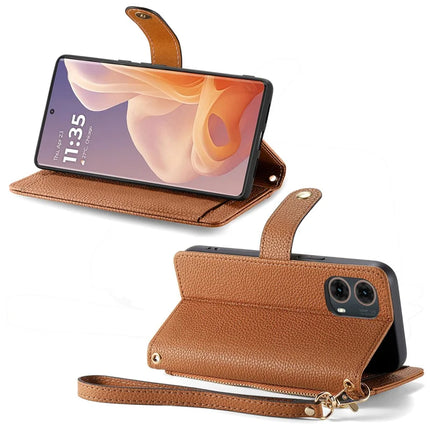 For Motorola Moto G85 5G / S50 Neo 5G Case RFID Blocking Zipper Pocket Leather Wallet Phone Cover