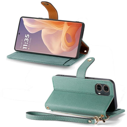 For Motorola Moto G85 5G / S50 Neo 5G Case RFID Blocking Zipper Pocket Leather Wallet Phone Cover