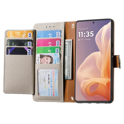 For Motorola Moto G85 5G / S50 Neo 5G Case RFID Blocking Zipper Pocket Leather Wallet Phone Cover