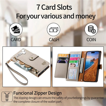 For Motorola Moto G85 5G / S50 Neo 5G Case RFID Blocking Zipper Pocket Leather Wallet Phone Cover
