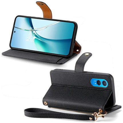 For OnePlus Nord CE4 Lite 5G / Oppo K12x 5G (China) Case RFID Blocking Zipper Pocket Leather Wallet Phone Cover
