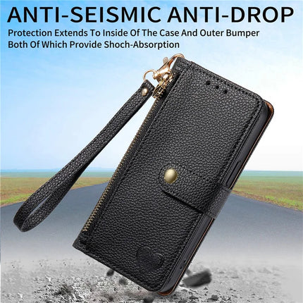 For OnePlus Nord CE4 Lite 5G / Oppo K12x 5G (China) Case RFID Blocking Zipper Pocket Leather Wallet Phone Cover